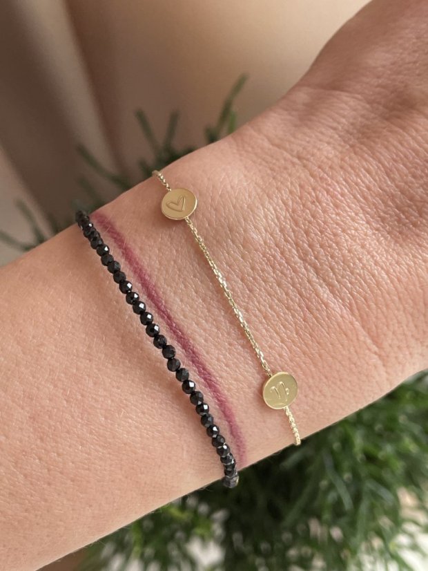 Řetízkový náramek s malinkým medailonkem - Barva zlata: Žluté (Au585/1000), Délka náramku (celková): 14 cm
