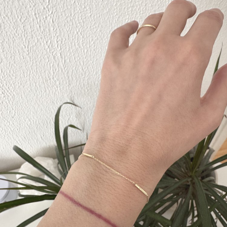 Řetízkový náramek ROVNOVÁHA mini - Barva zlata: Bílé (Au585/1000), Délka náramku (celková): 15 cm