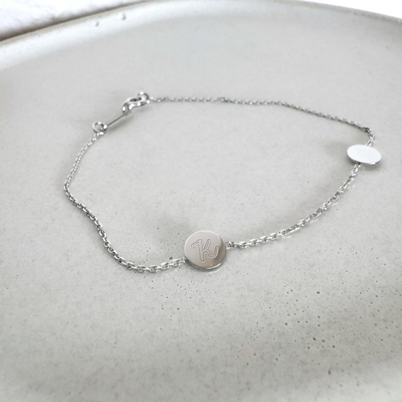 Řetízkový náramek s malinkým medailonkem - Barva zlata: Žluté (Au585/1000), Délka náramku (celková): 19 cm