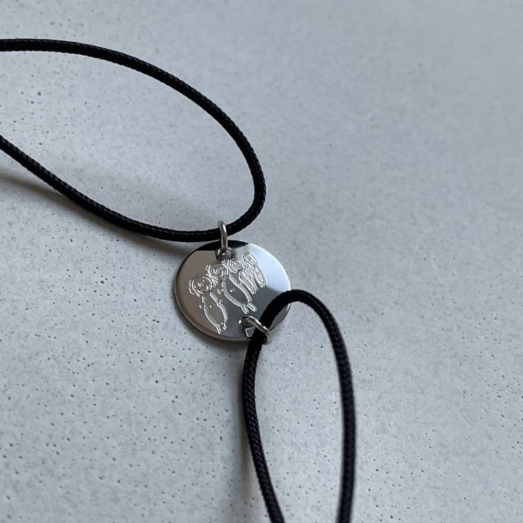 Náramek s medailonkem 11 mm, dírky na boku - Barva zlata: Žluté (Au585/1000), Gravírování: Prosím uvést do poznámky